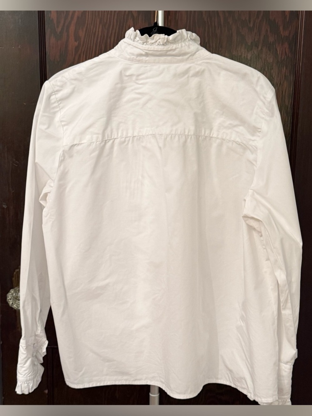 J.Crew Ruffle Neck Button Down Blouse Bundle | Sz 12 | Cotton | Blue + White - Picture 8 of 8
